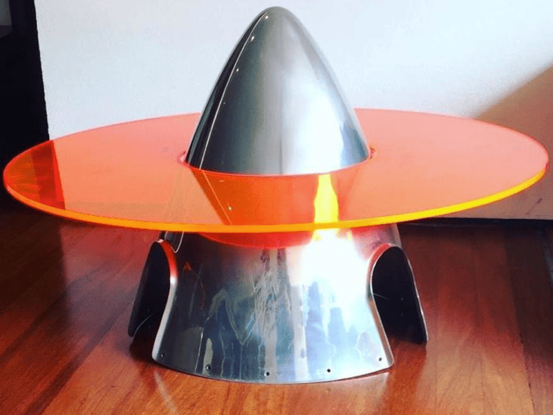 Mesa Spinner com Acrílico Decorativa Vintage