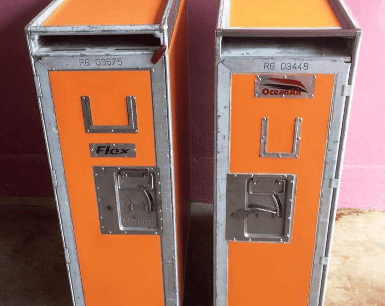 Carrinho Trolley Laranja duas portas