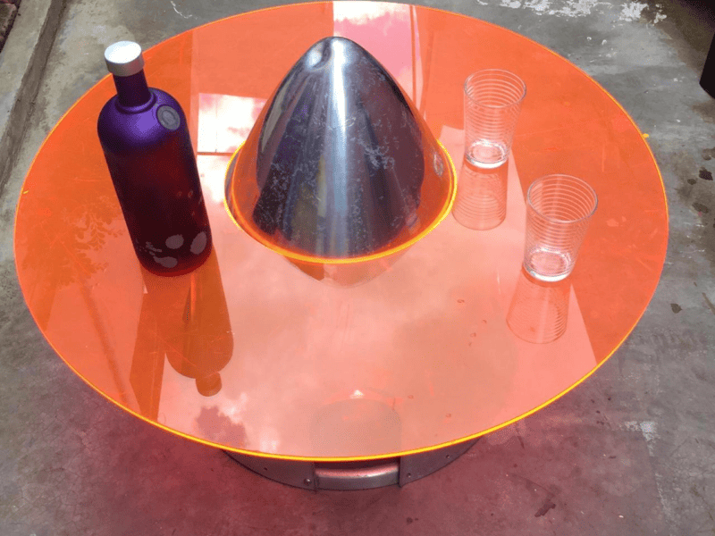 Mesa Spinner com Acrílico Decorativa Vintage