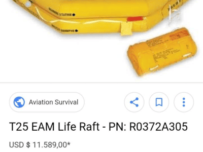 Bote Salva Vidas Usado nos Aviões da Boeing