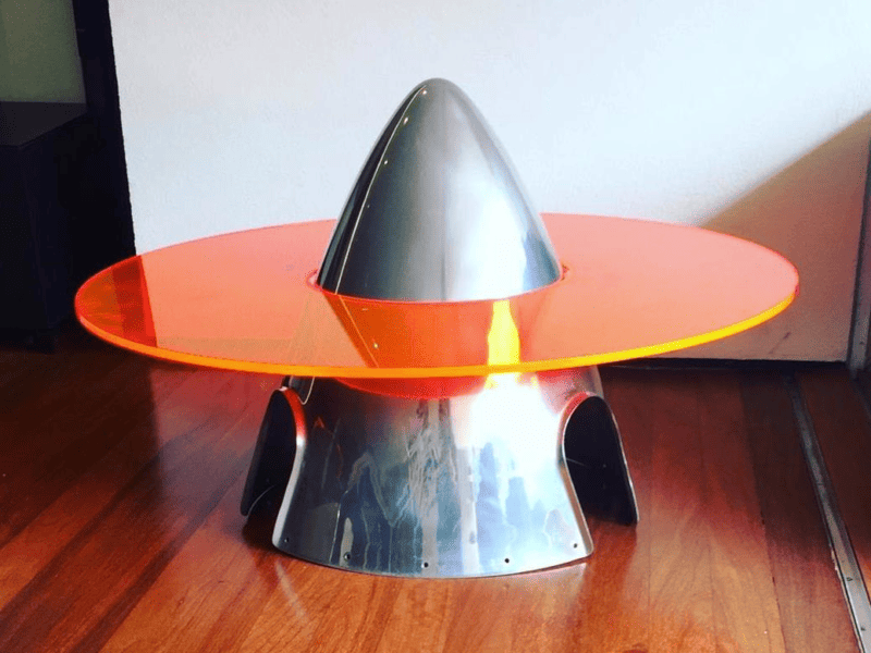 Mesa Spinner com Acrílico Decorativa Vintage