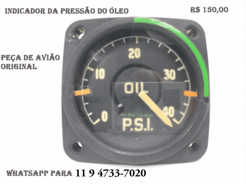 Instrumento de Avião Indicador de Pressão de Óleo do Motor