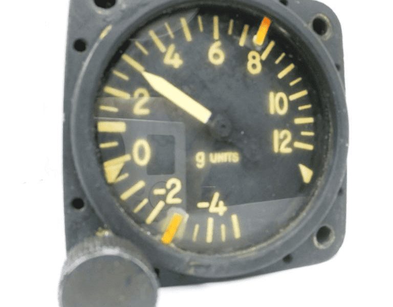 Indicador de Força G usado em Avião Militar