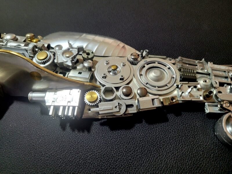 Quadro do Avião P-51 Mustang em 3D feito em metal reciclável de eletrônicos.